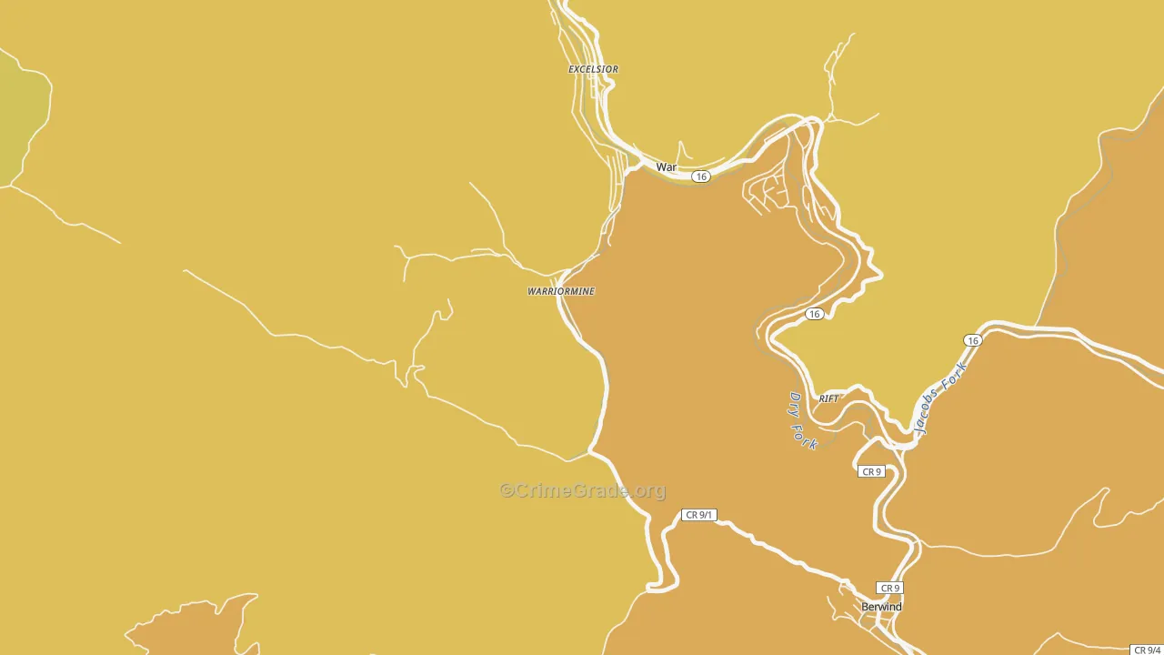 24894, WV Map of Vehicle Theft Rates