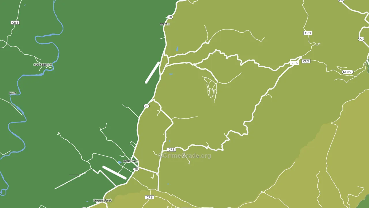 24915, WV Map of Vehicle Theft Rates