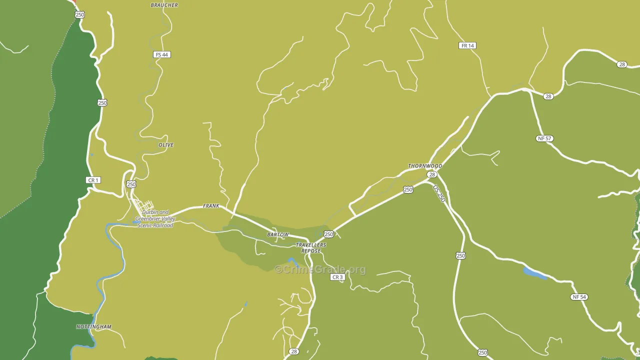 24920, WV Map of Vehicle Theft Rates