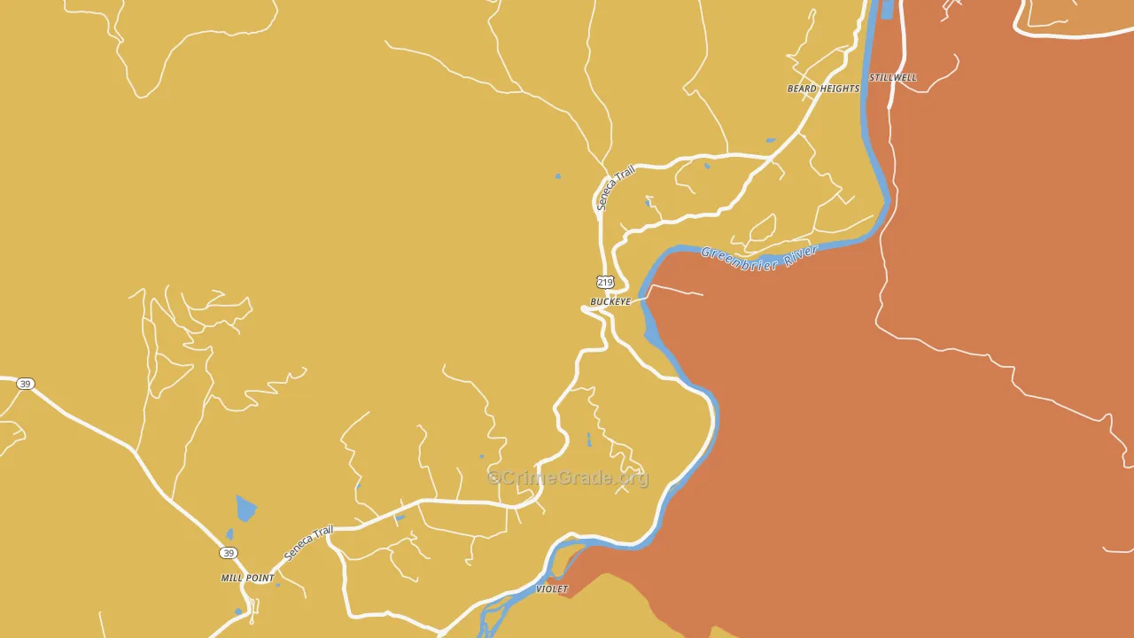 24924, WV Map of Vehicle Theft Rates