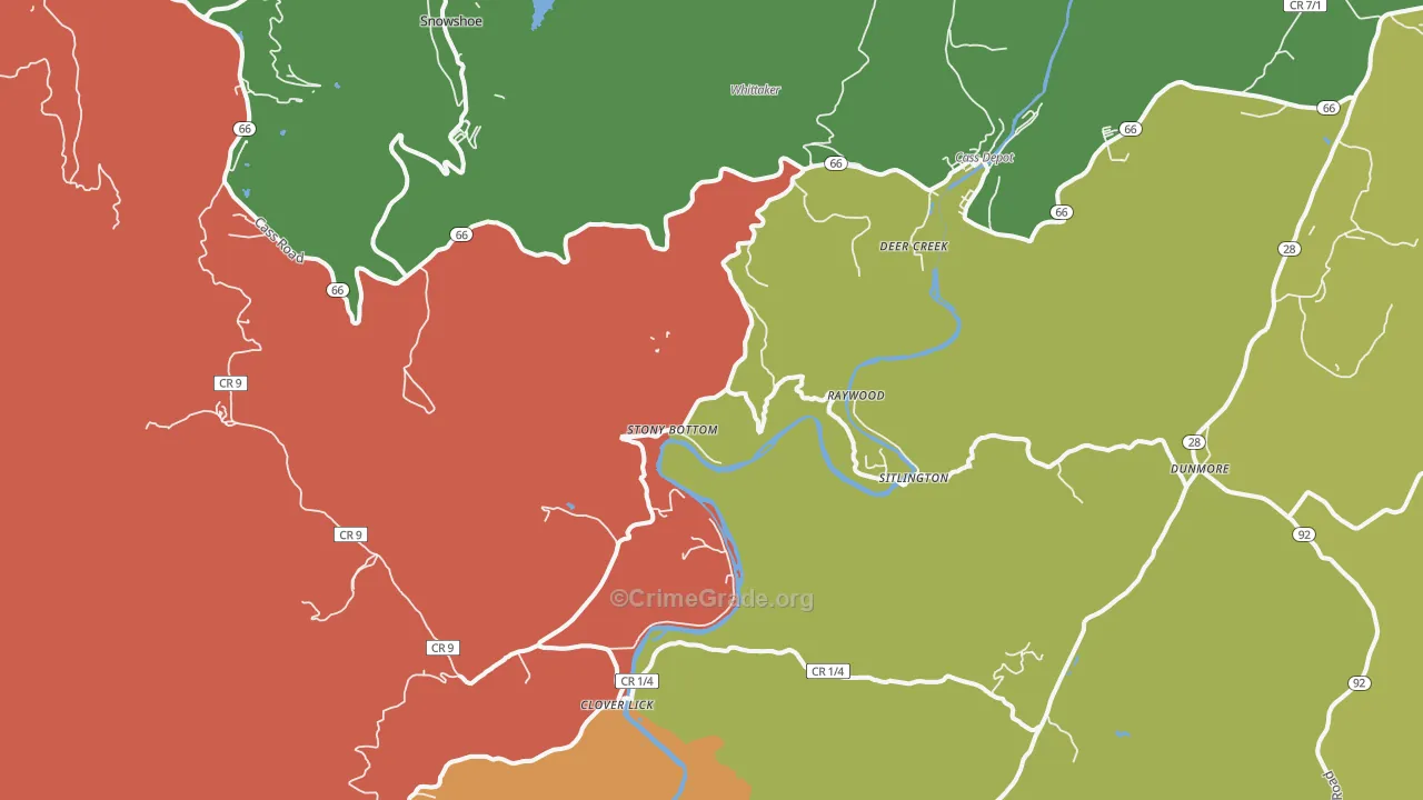 24927, WV Map of Vehicle Theft Rates