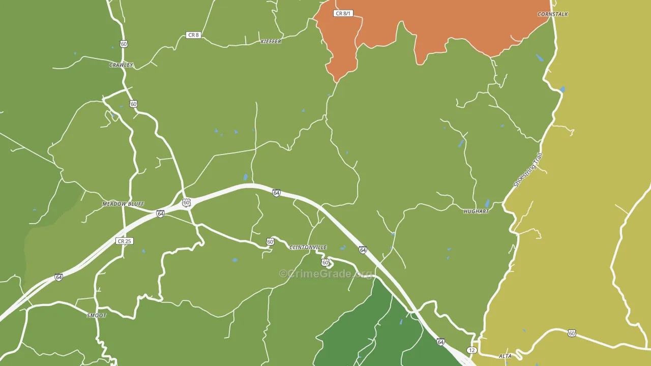 24931, WV Map of Vehicle Theft Rates