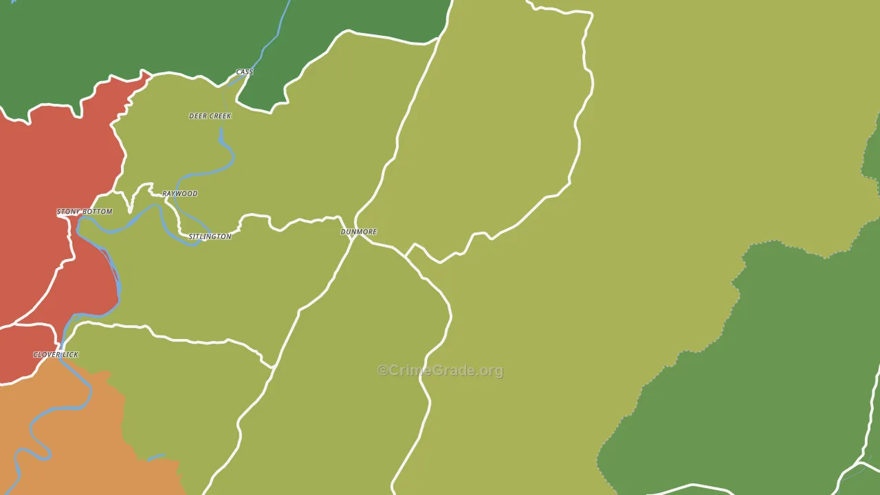 24934, WV Map of Vehicle Theft Rates