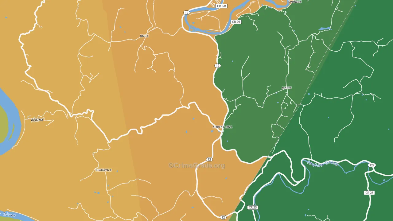 24935, WV Map of Vehicle Theft Rates