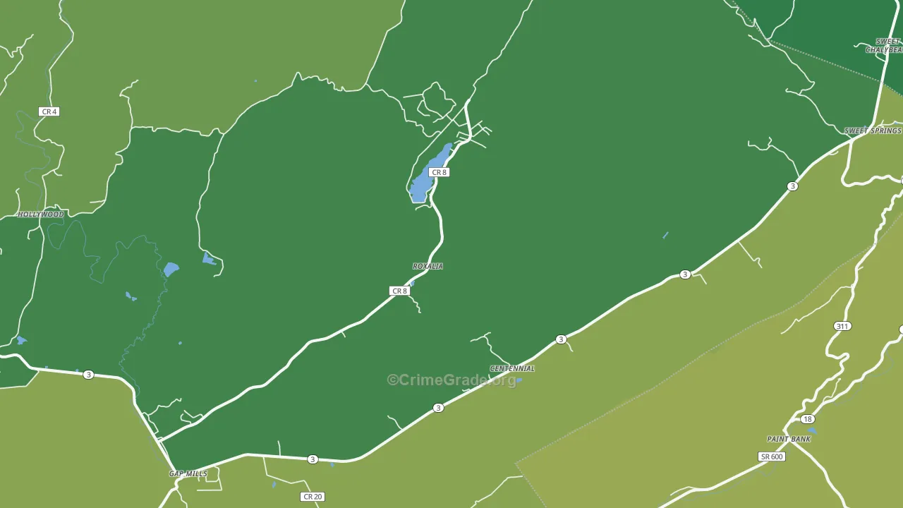 24941, WV Map of Vehicle Theft Rates