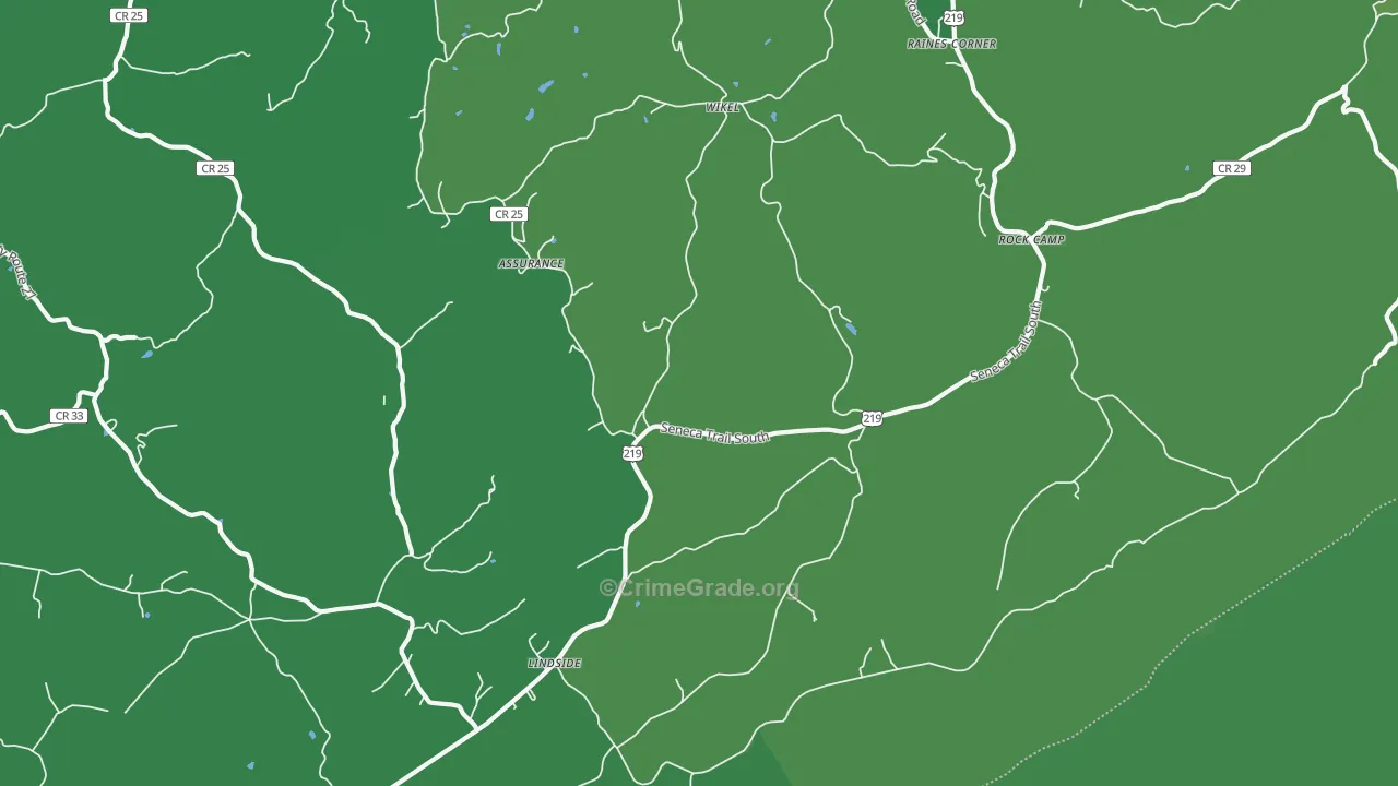 24951, WV Map of Vehicle Theft Rates