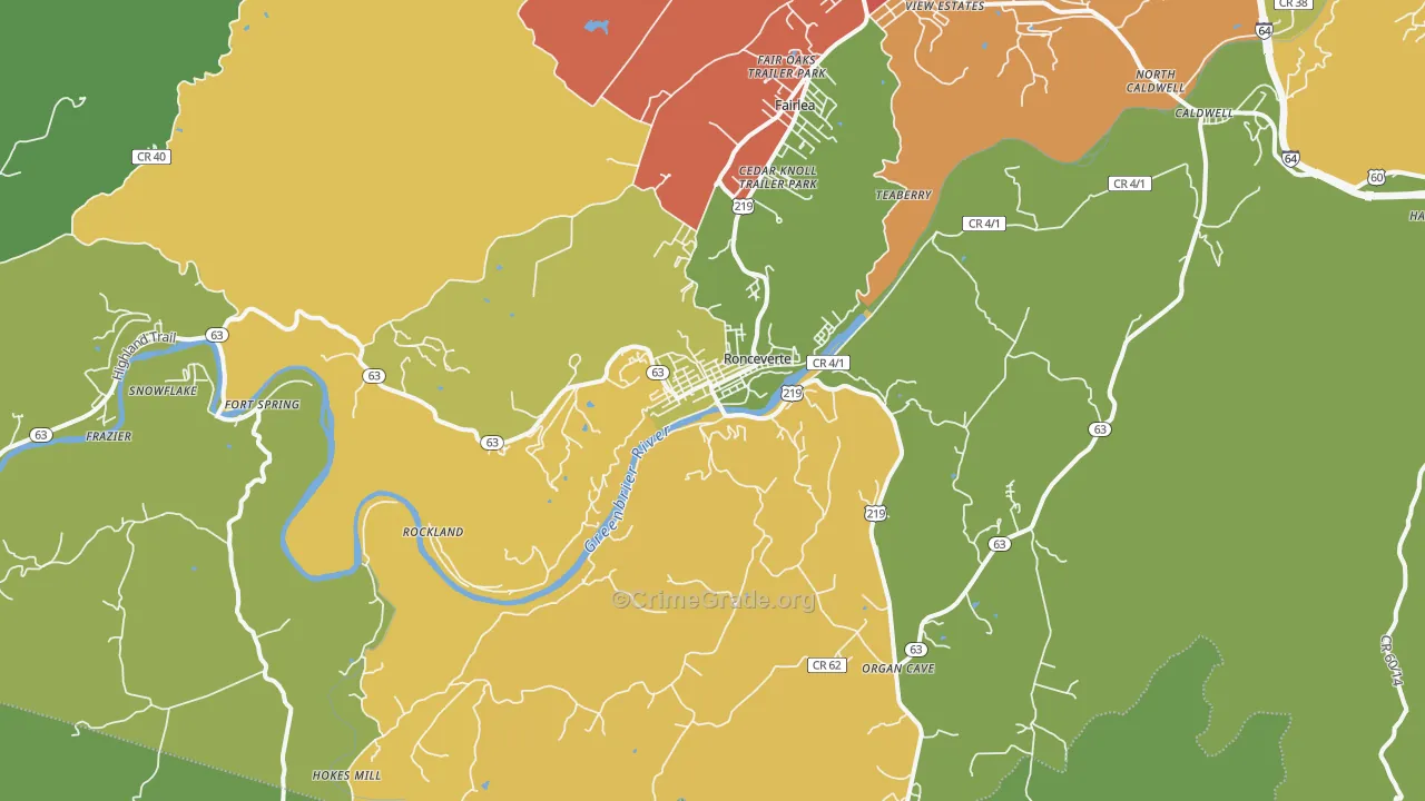 24970, WV Map of Vehicle Theft Rates