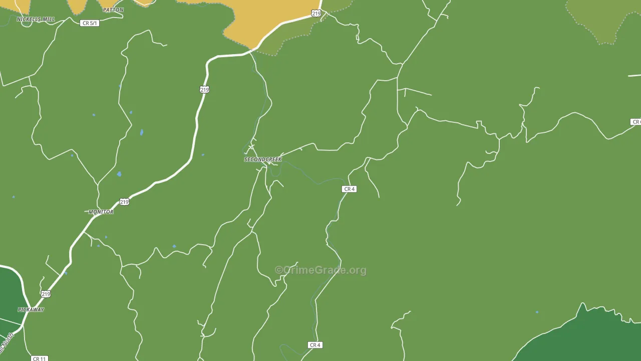24974, WV Map of Vehicle Theft Rates