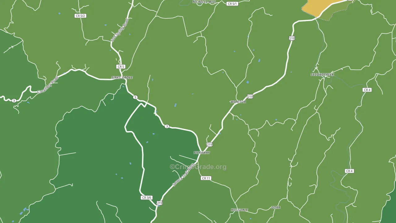 24976, WV Map of Vehicle Theft Rates