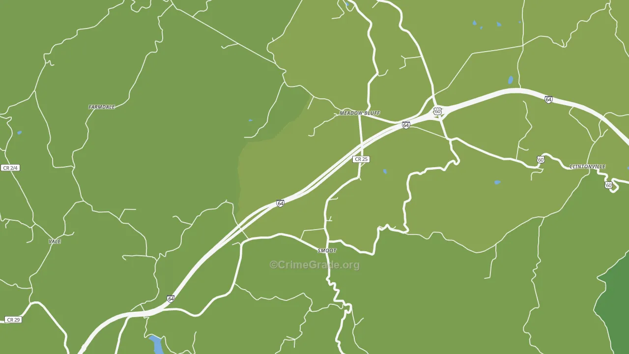 24977, WV Map of Vehicle Theft Rates