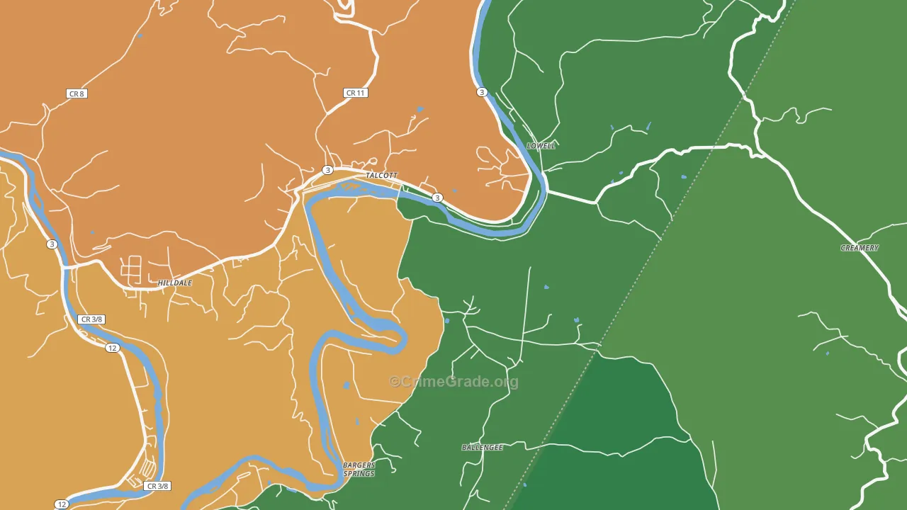 24981, WV Map of Vehicle Theft Rates
