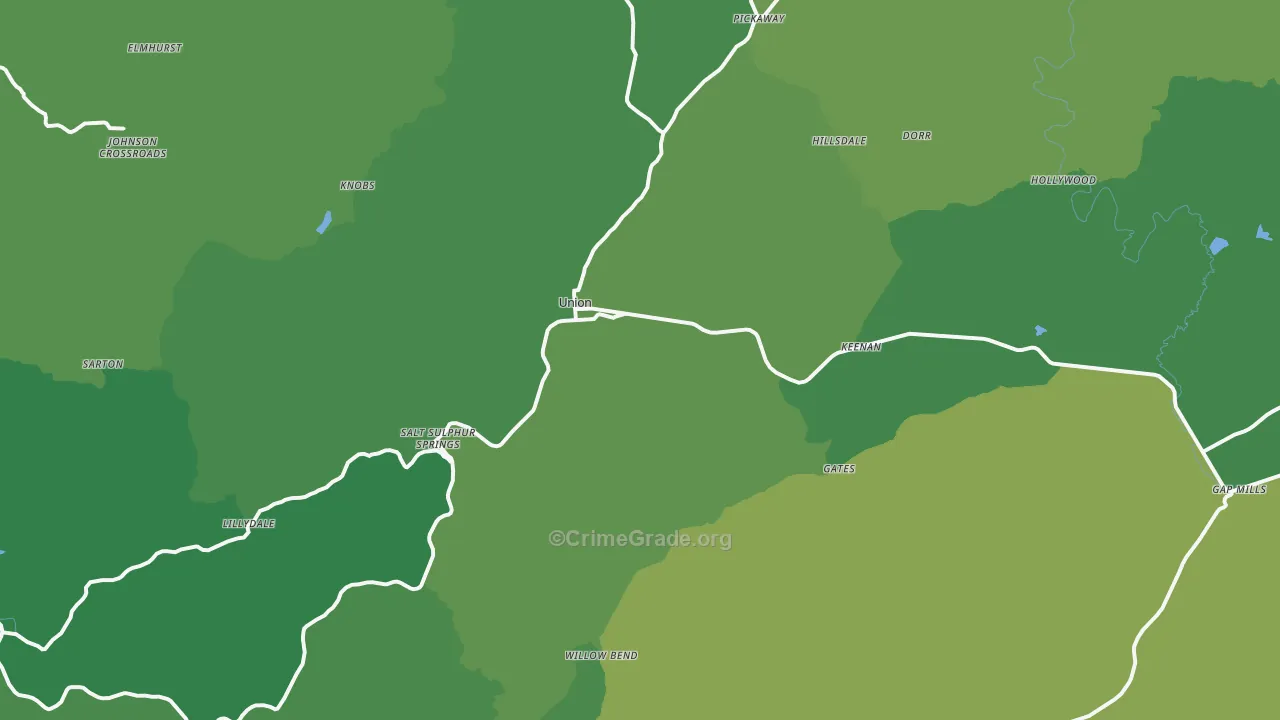 24983, WV Map of Vehicle Theft Rates