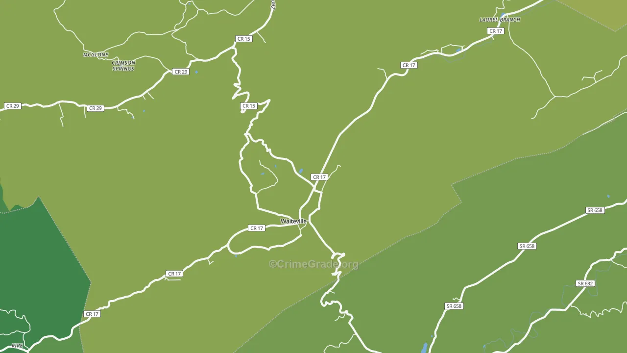 24984, WV Map of Vehicle Theft Rates
