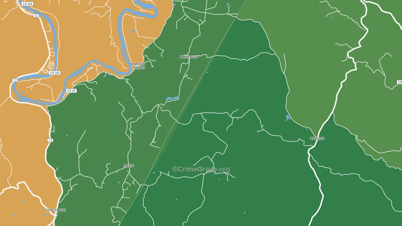 24985, WV Map of Vehicle Theft Rates