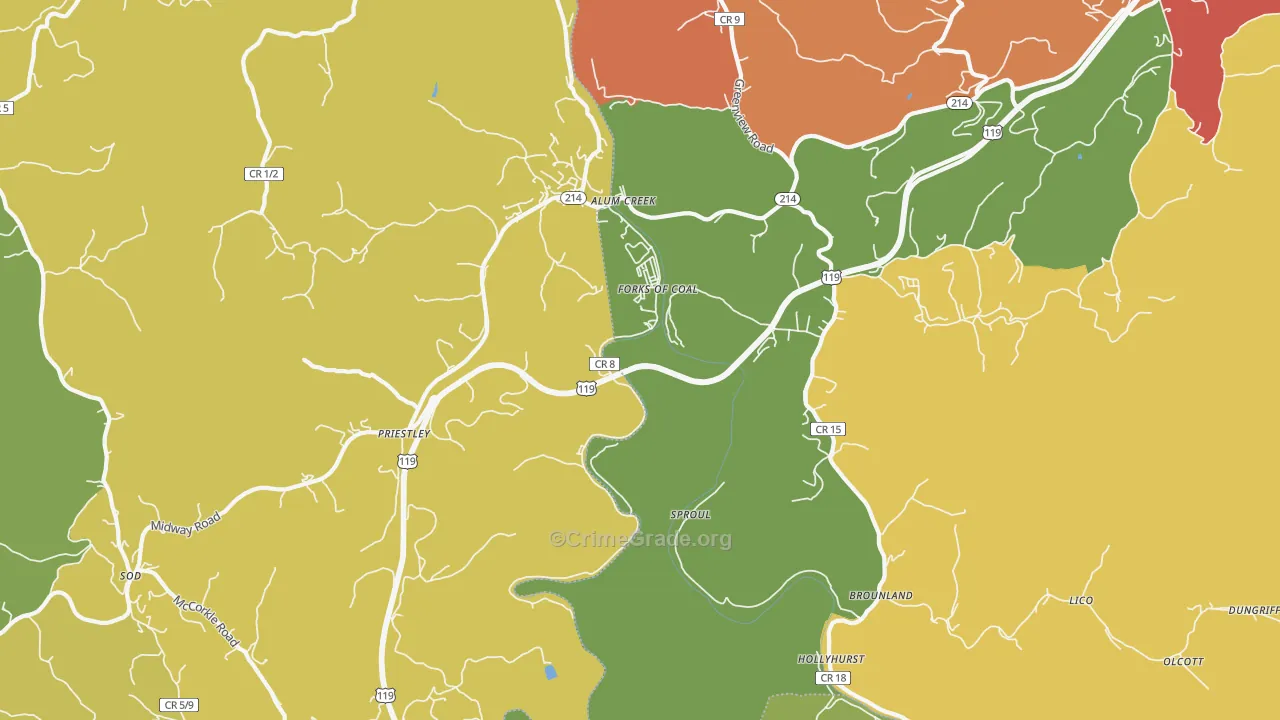 25003, WV Map of Vehicle Theft Rates
