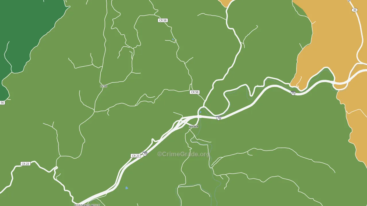 25005, WV Map of Vehicle Theft Rates
