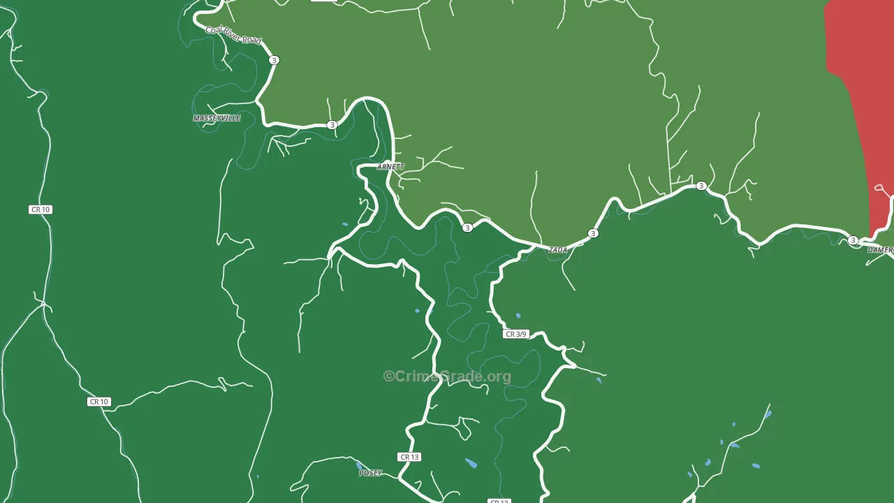 25007, WV Map of Vehicle Theft Rates