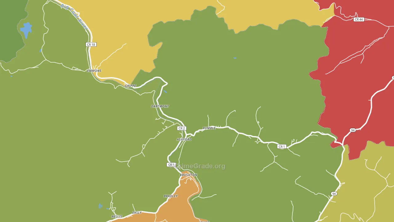 25009, WV Map of Vehicle Theft Rates