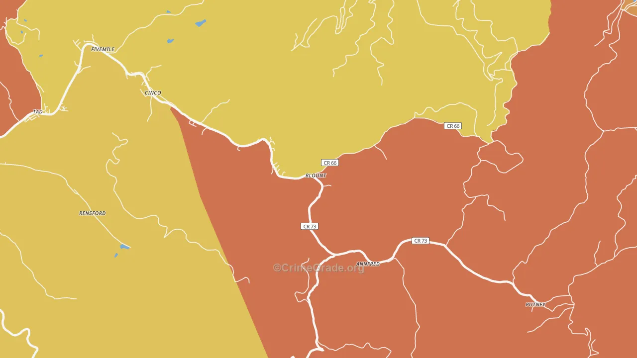 25025, WV Map of Vehicle Theft Rates