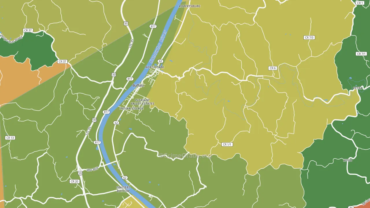 25033, WV Map of Vehicle Theft Rates