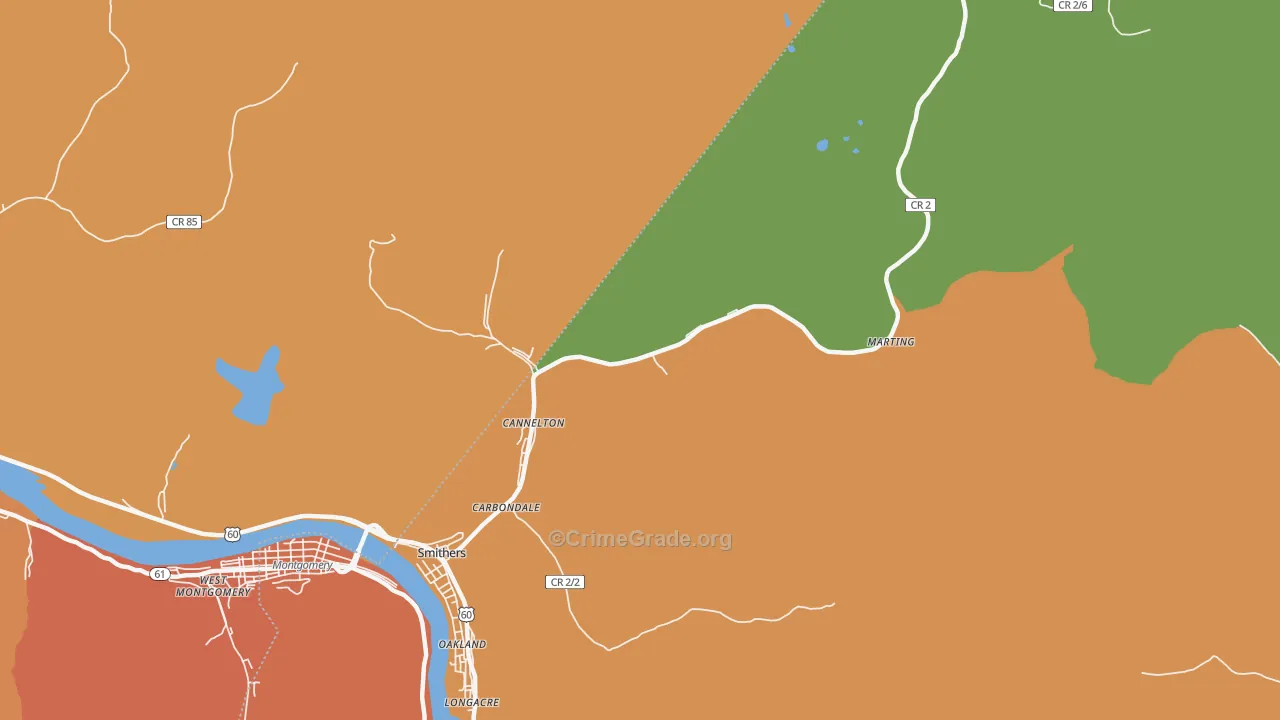 25036, WV Map of Vehicle Theft Rates