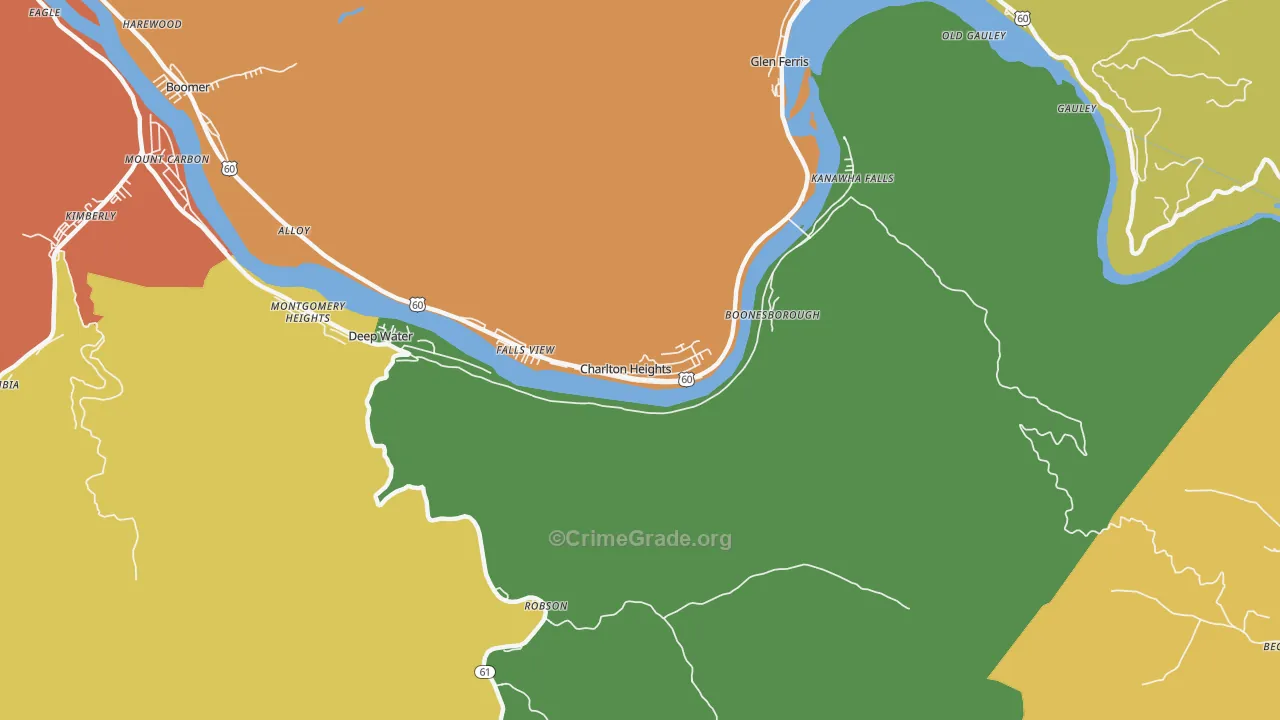 25040, WV Map of Vehicle Theft Rates