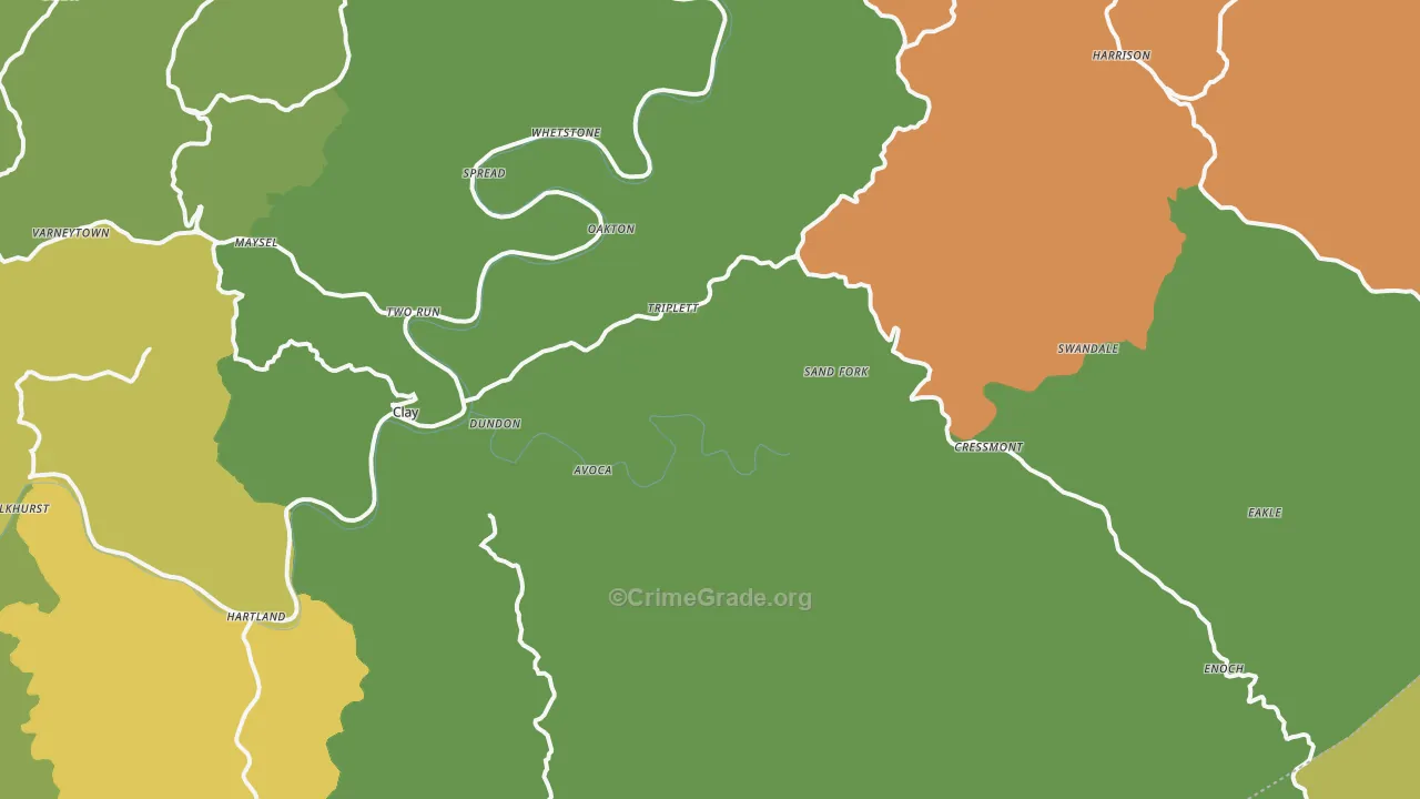 25043, WV Map of Vehicle Theft Rates