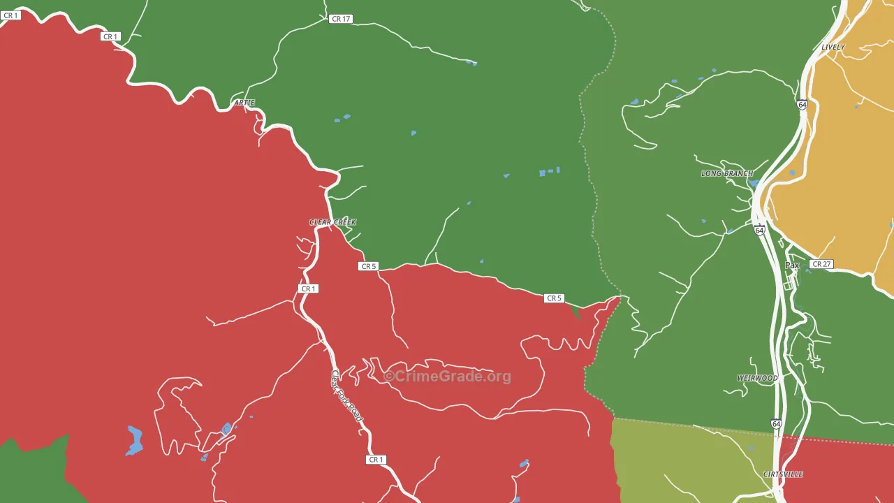 25044, WV Map of Vehicle Theft Rates