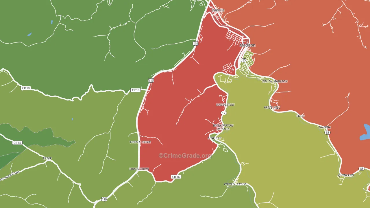 25053, WV Map of Vehicle Theft Rates