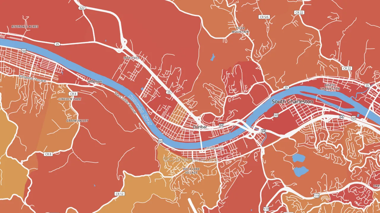 25064, WV Map of Vehicle Theft Rates