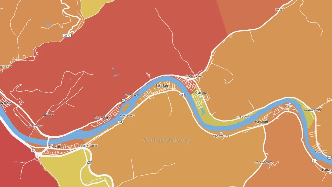 25067, WV Map of Vehicle Theft Rates