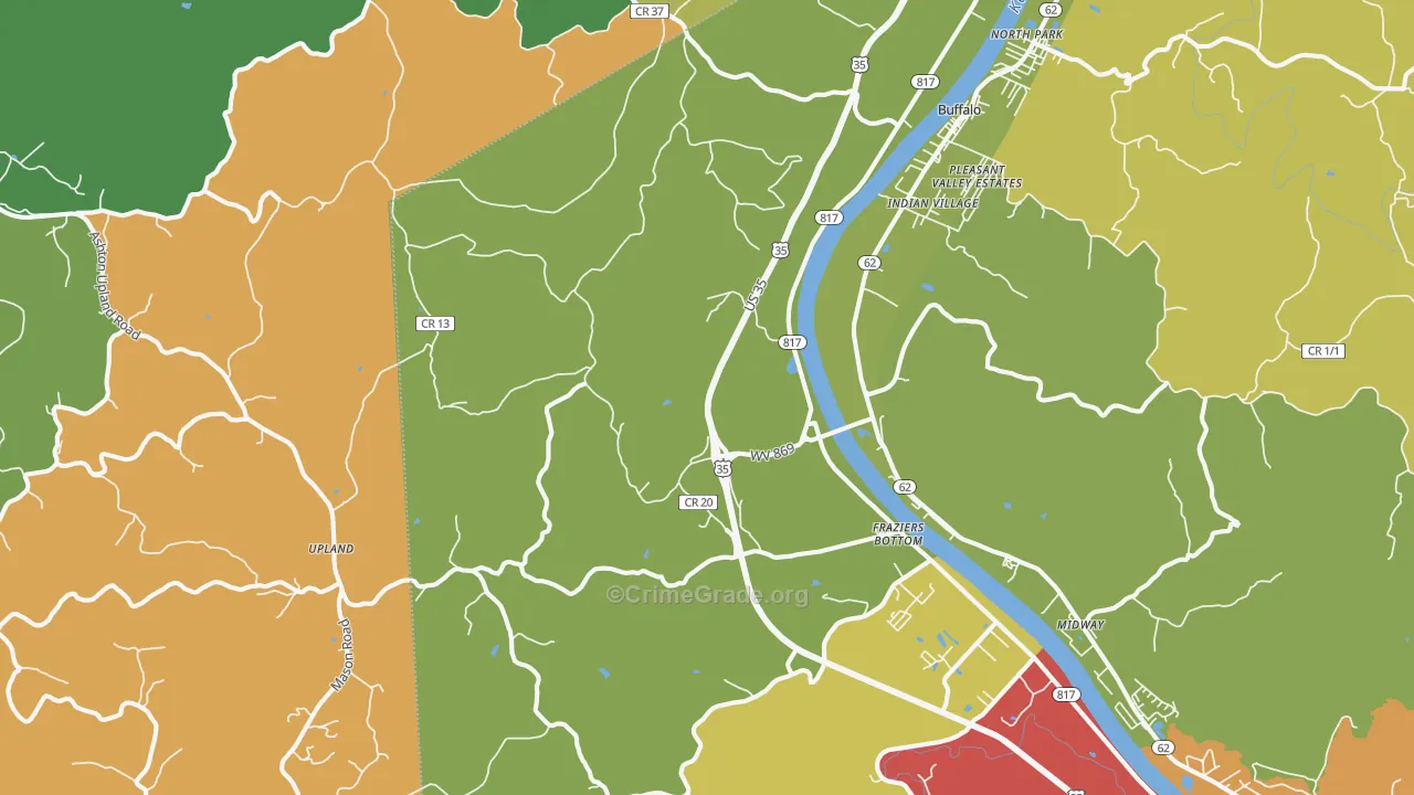 25082, WV Map of Vehicle Theft Rates