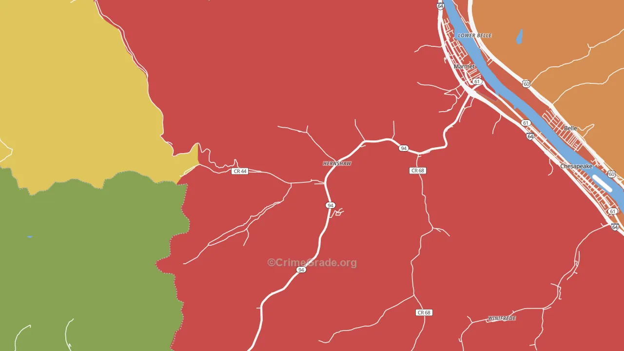 25107, WV Map of Vehicle Theft Rates