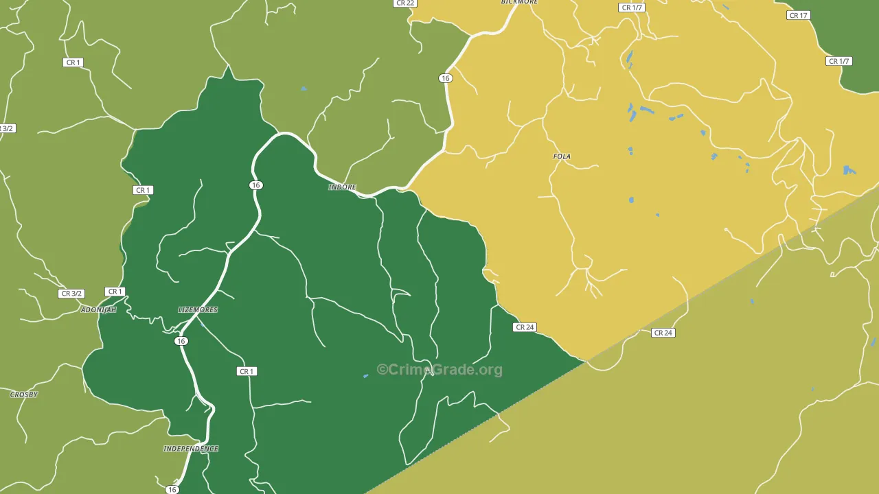 25111, WV Map of Vehicle Theft Rates