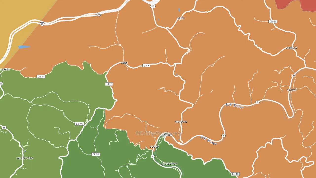 25113, WV Map of Vehicle Theft Rates