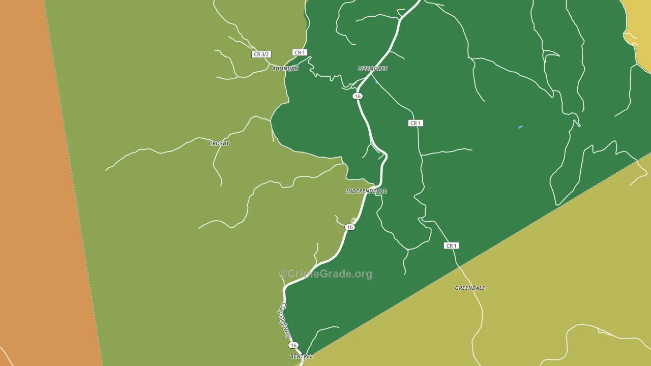 25125, WV Map of Vehicle Theft Rates