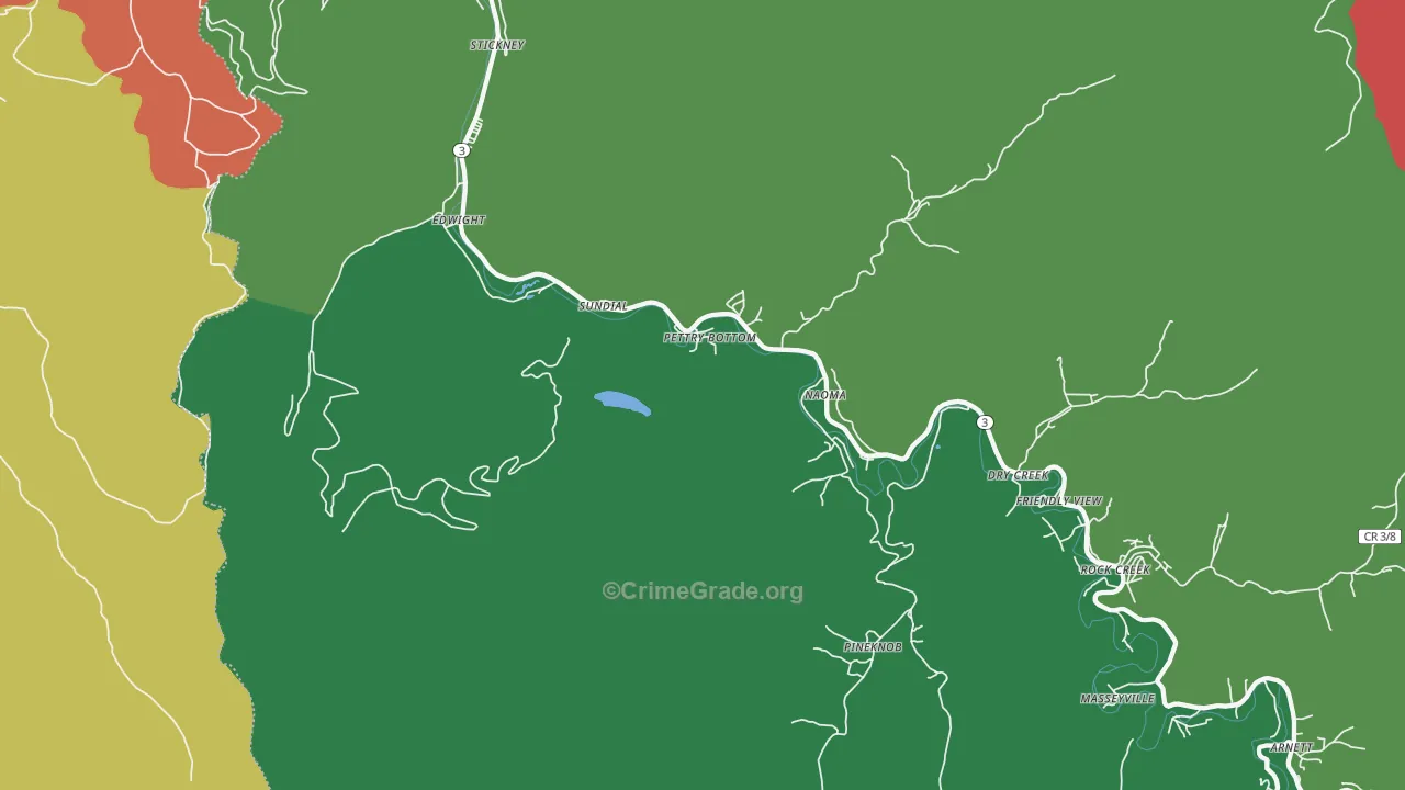 25140, WV Map of Vehicle Theft Rates