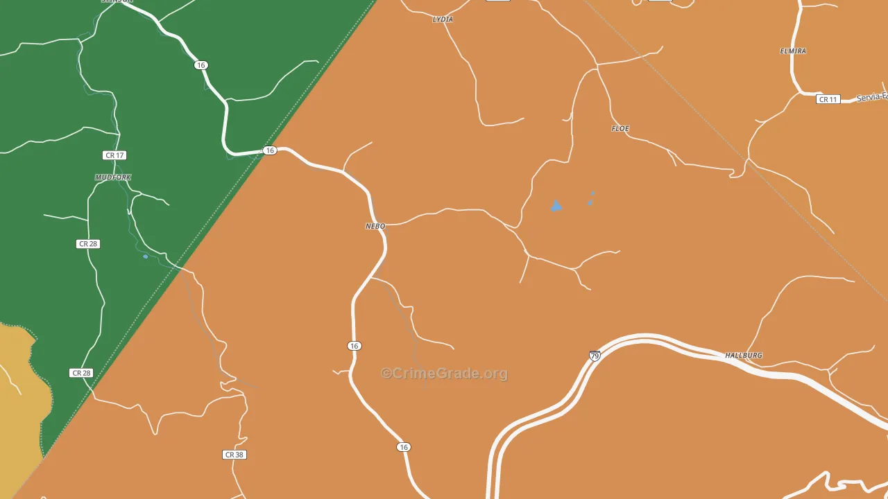 25141, WV Map of Vehicle Theft Rates