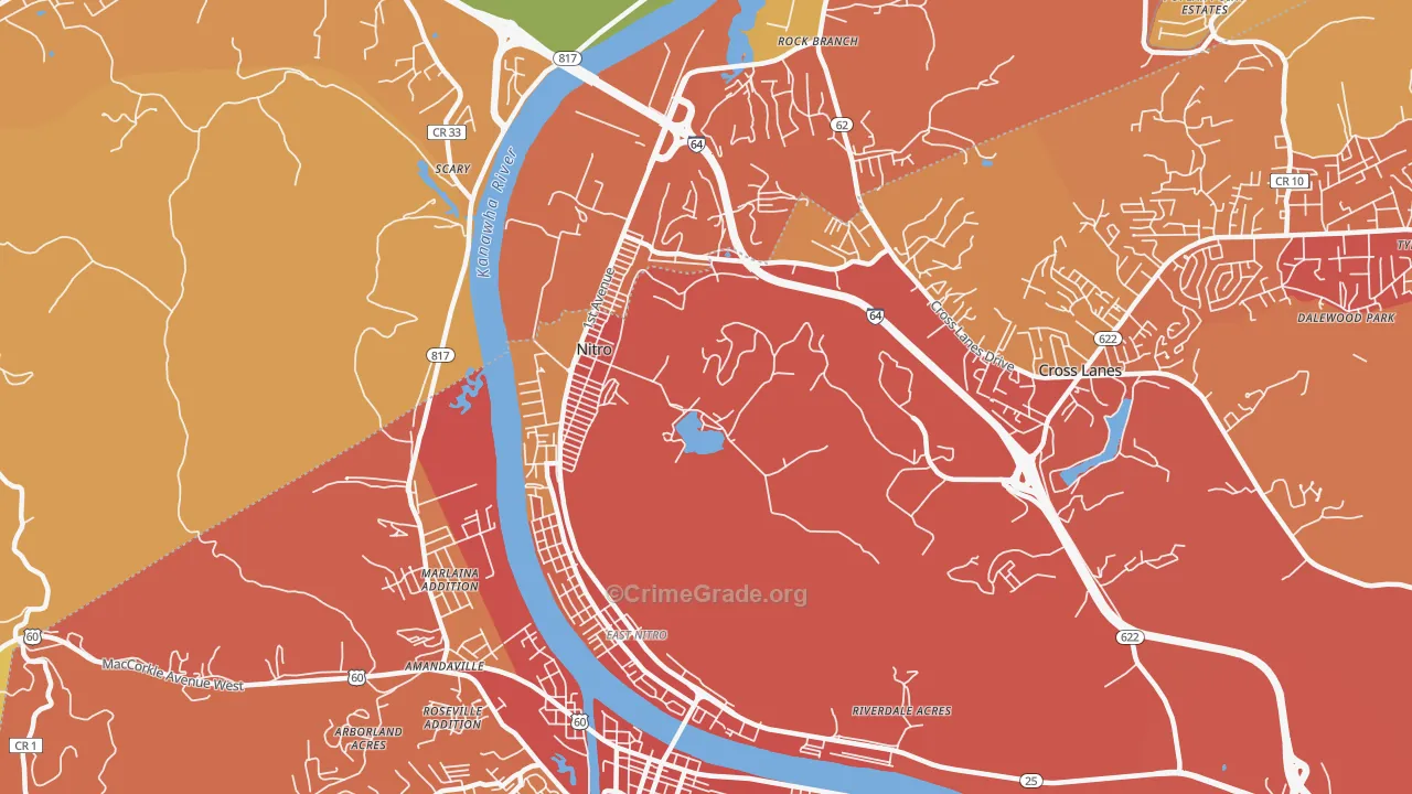 25143, WV Map of Vehicle Theft Rates
