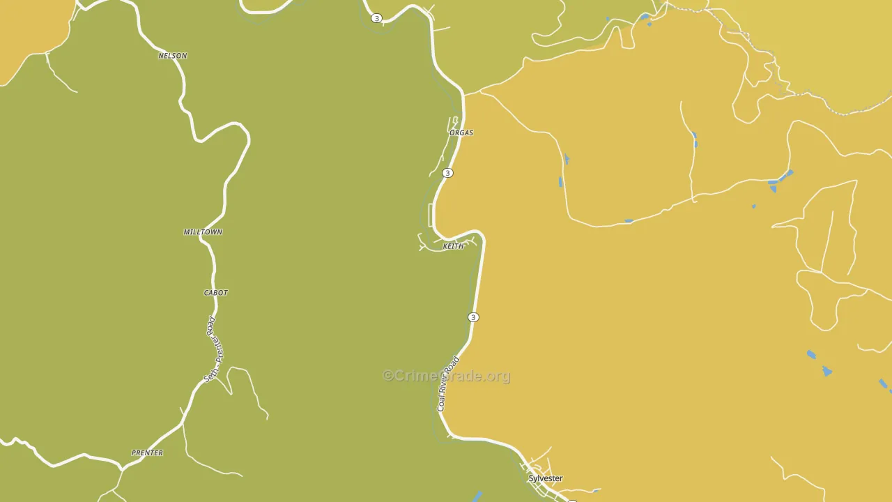 25148, WV Map of Vehicle Theft Rates