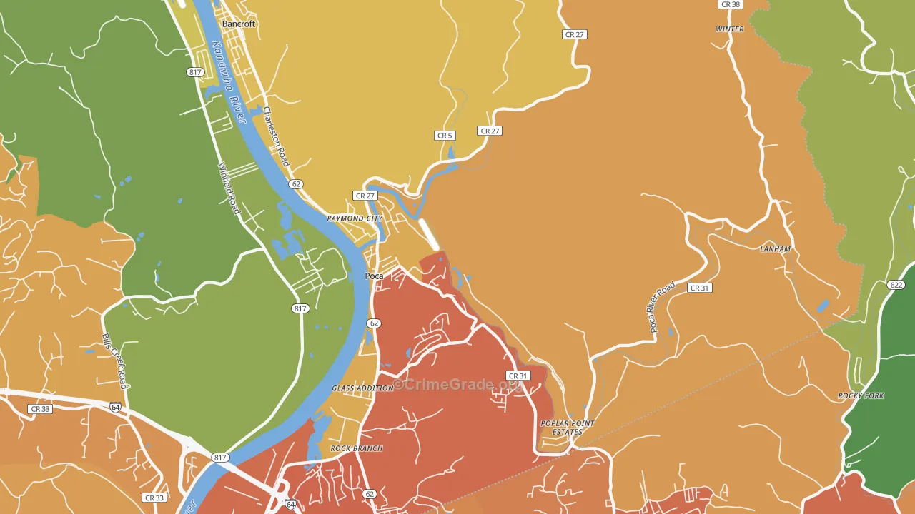 25159, WV Map of Vehicle Theft Rates