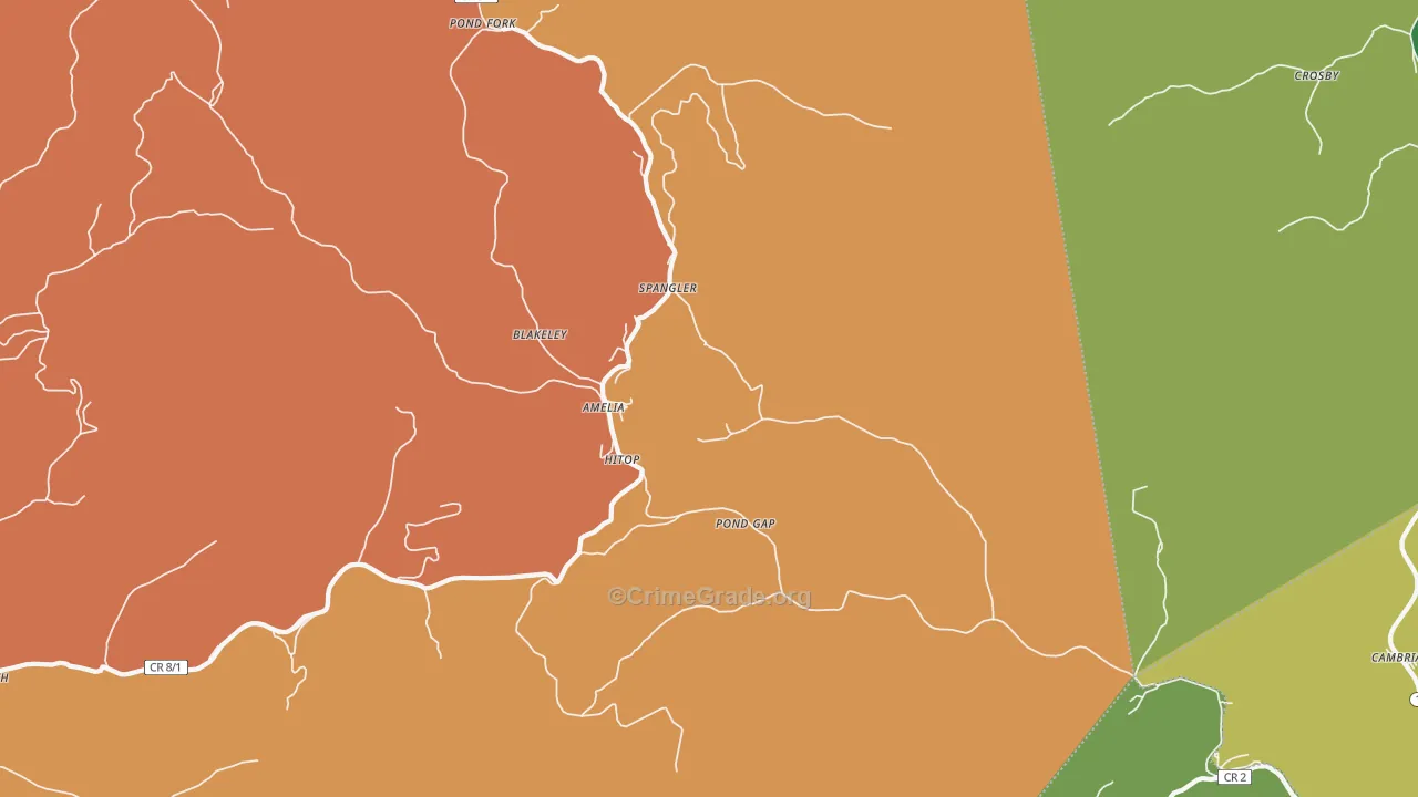 25160, WV Map of Vehicle Theft Rates