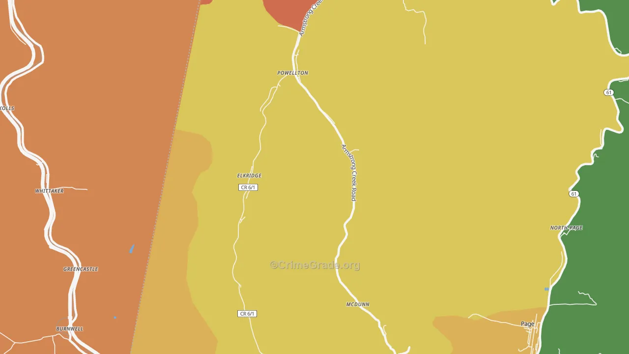 25161, WV Map of Vehicle Theft Rates