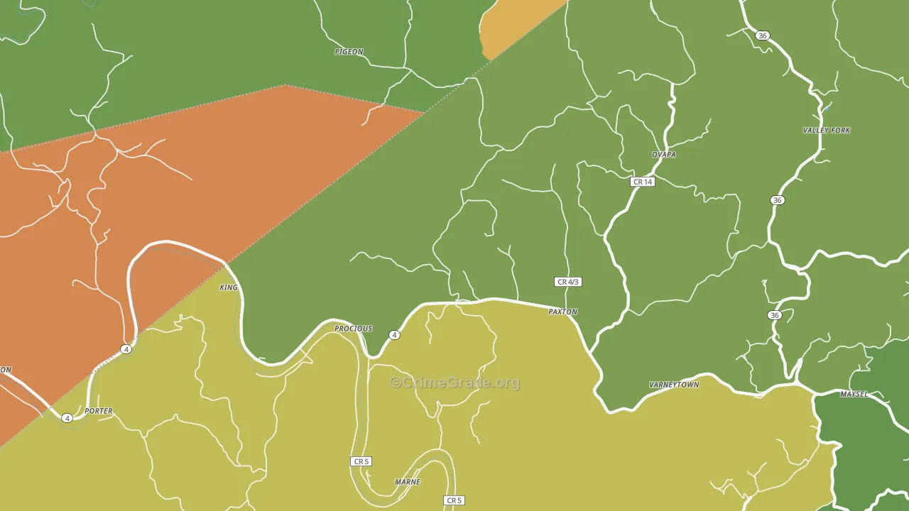 25164, WV Map of Vehicle Theft Rates