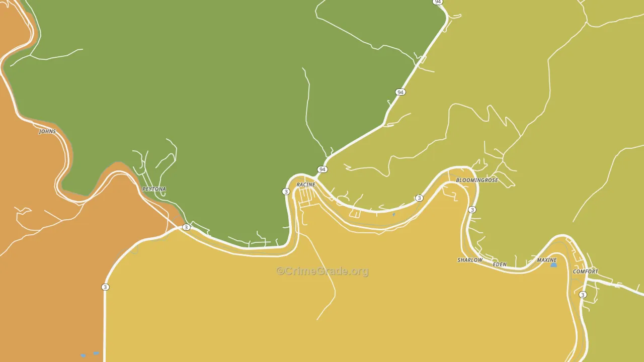 25165, WV Map of Vehicle Theft Rates