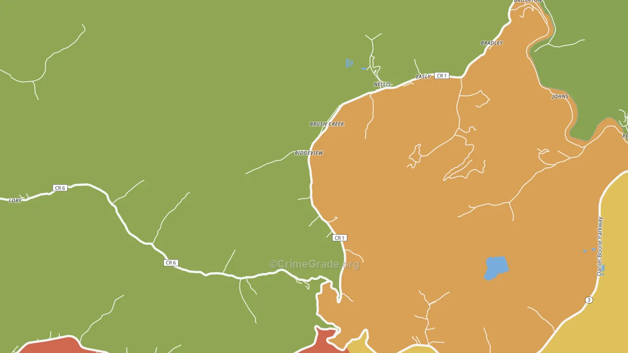 25169, WV Map of Vehicle Theft Rates