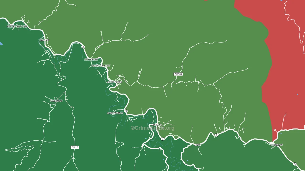 25174, WV Map of Vehicle Theft Rates