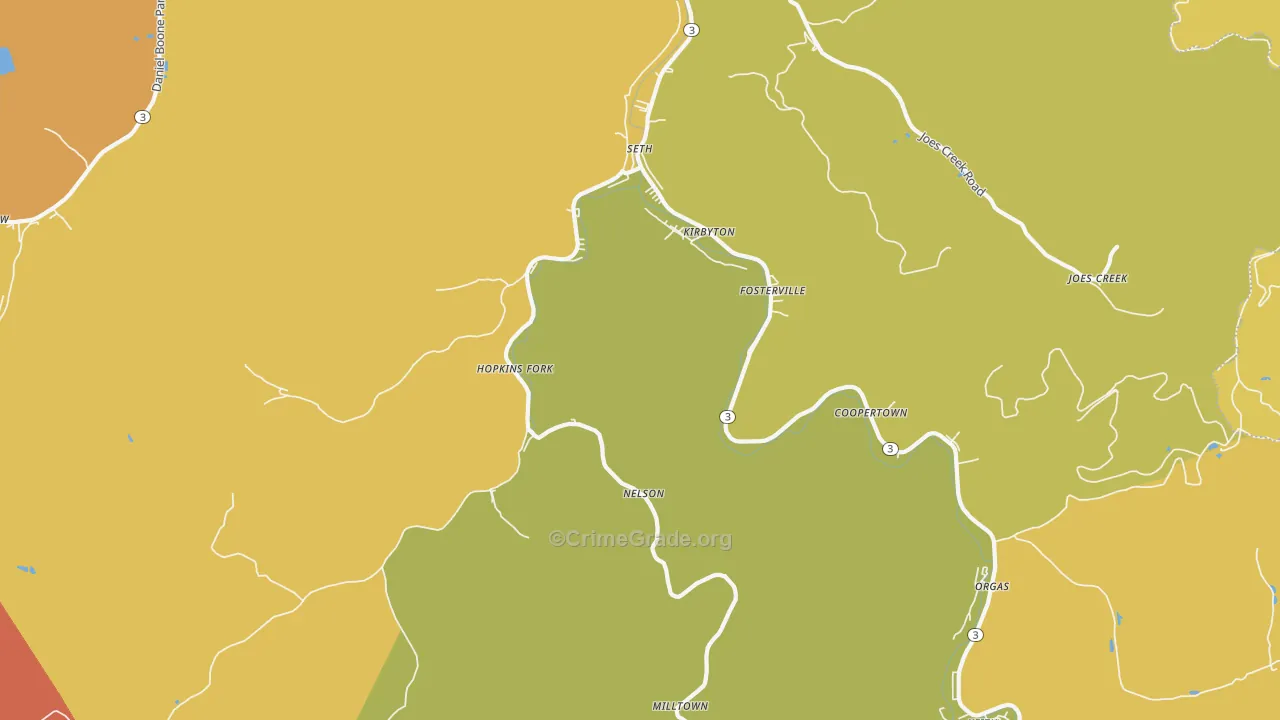 25181, WV Map of Vehicle Theft Rates