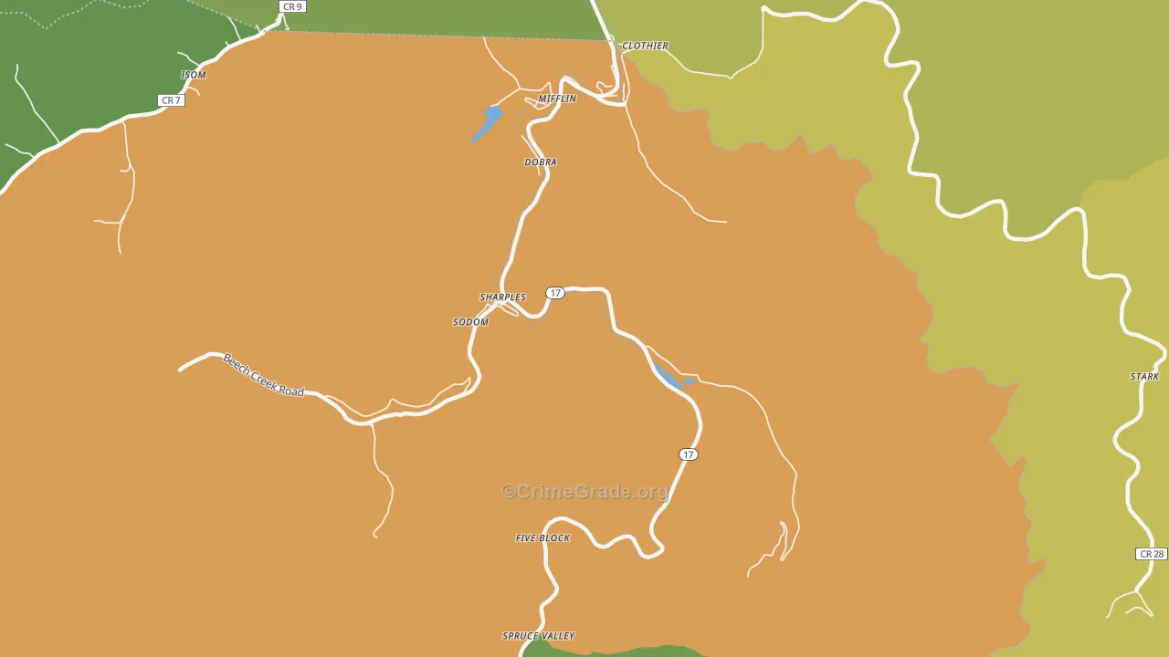 25183, WV Map of Vehicle Theft Rates