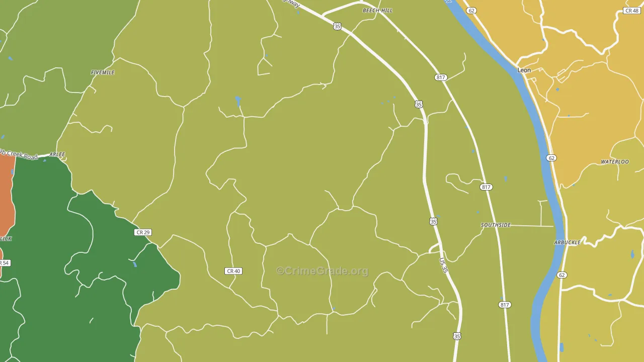 25187, WV Map of Vehicle Theft Rates
